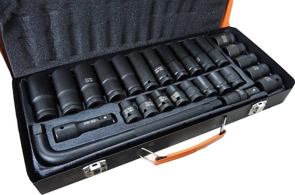 KIT 27 BUSSOLE/BOCCOLE ADATTATORE RINFORZATE PER AVVITATORE PNEUMATICO DA 1/2" - 2
