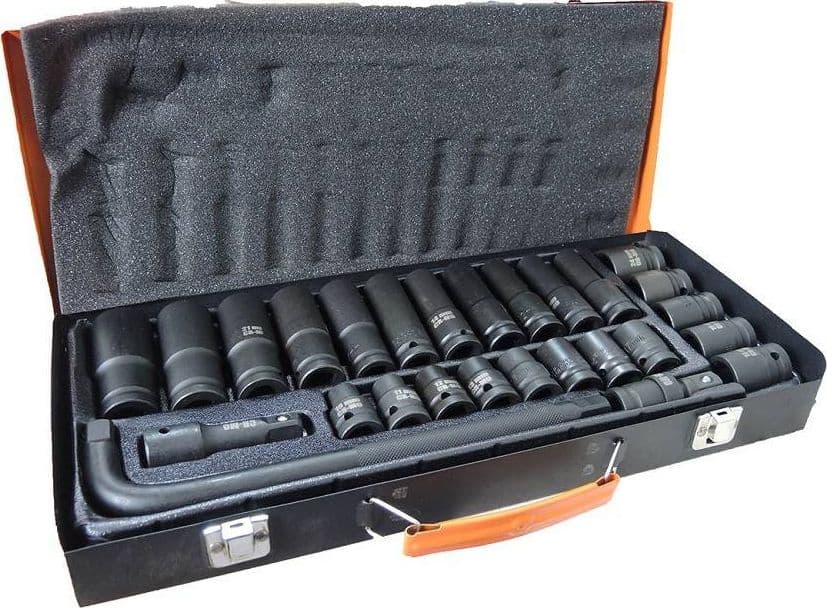 KIT 27 BUSSOLE/BOCCOLE ADATTATORE RINFORZATE PER AVVITATORE PNEUMATICO DA 1/2" - 5