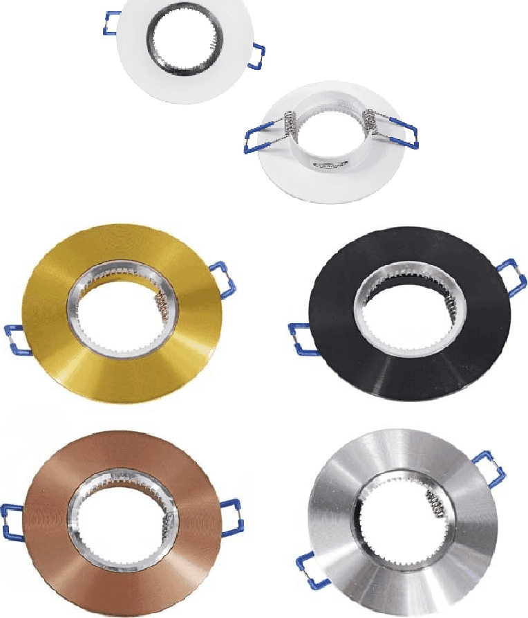 PORTA FARETTO DA INCASSO TONDO SUPPORTO PER FARETTI LUCI PORTAFARETTO ROTONDO P7 - 1