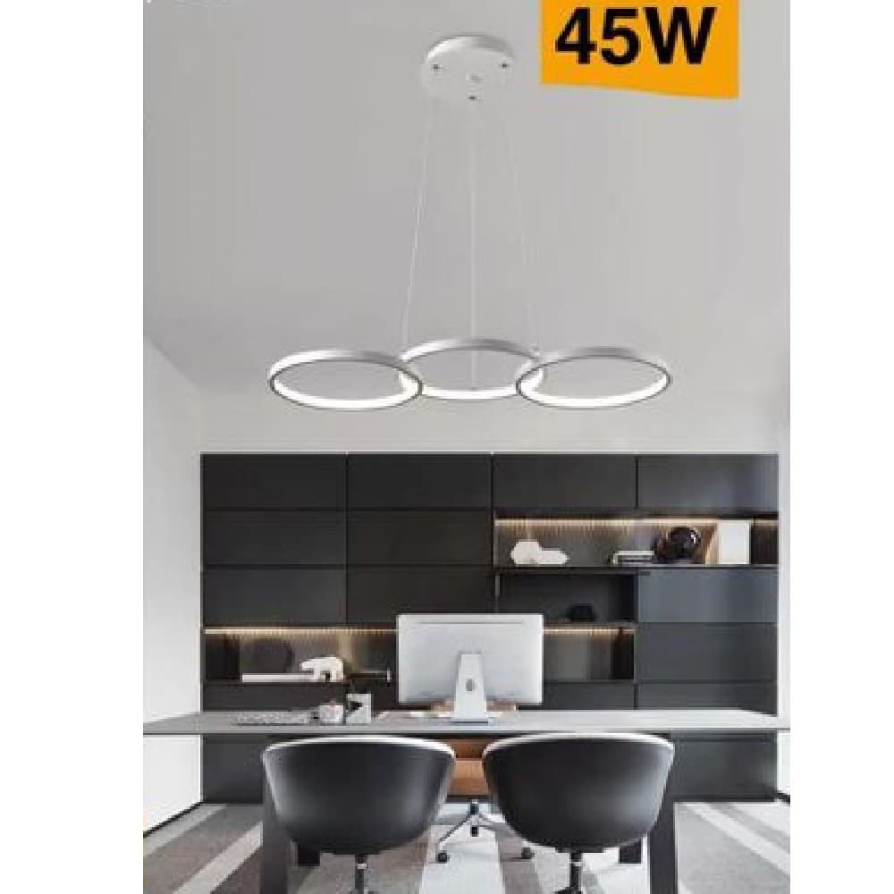 LAMPADARIO MODERNO A SOSPENSIONE LED 3 CERCHI 45WATT LUCE 3000K 4000K 6500K B63B - 7