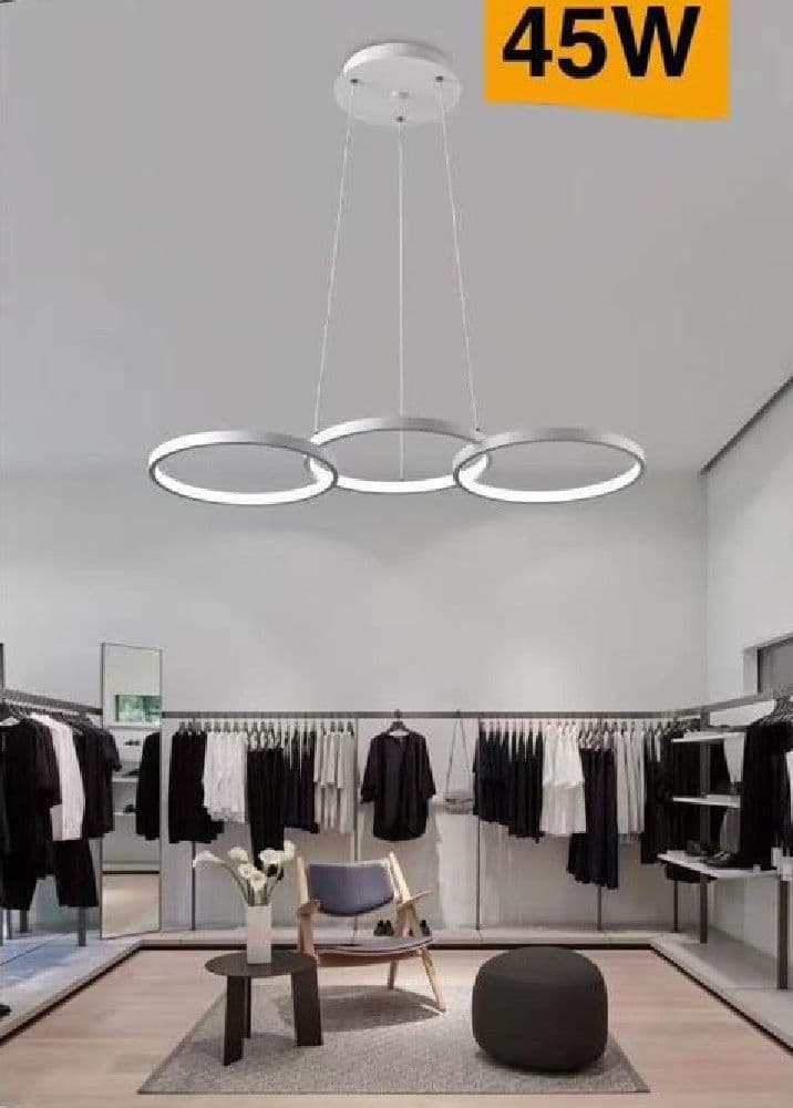 LAMPADARIO MODERNO A SOSPENSIONE LED 3 CERCHI 45WATT LUCE 3000K 4000K 6500K B63B - 3