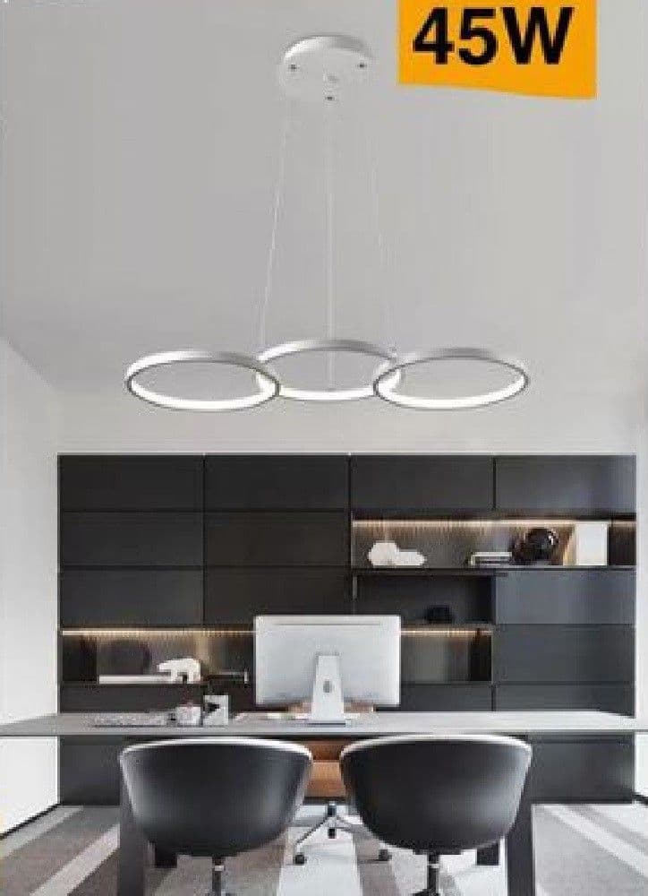 LAMPADARIO MODERNO A SOSPENSIONE LED 3 CERCHI 45WATT LUCE 3000K 4000K 6500K B63B - 4