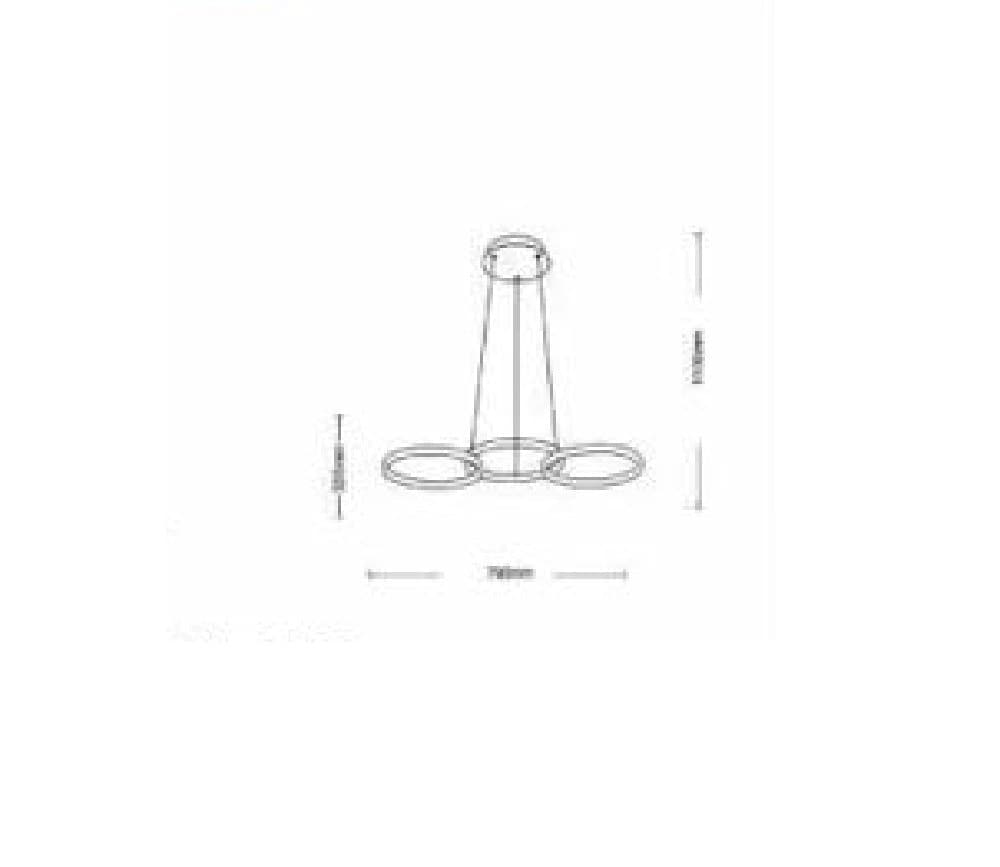 LAMPADARIO MODERNO A SOSPENSIONE LED 3 CERCHI 45WATT LUCE 3000K 4000K 6500K B63B - 5