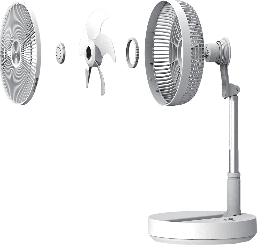 VENTILATORE PORTATILE P21 BATTERIA RICARICABILE SALVASPAZIO PIEGHEVOLE SILENZIOSO - 3