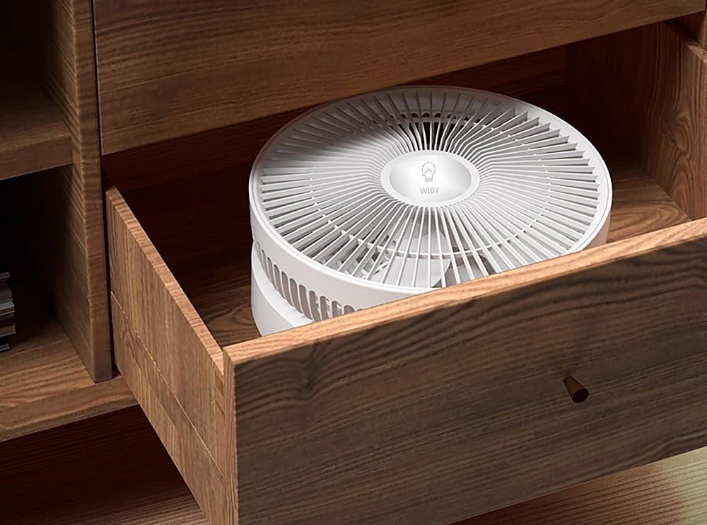 VENTILATORE PORTATILE P21 BATTERIA RICARICABILE SALVASPAZIO PIEGHEVOLE SILENZIOSO - 6