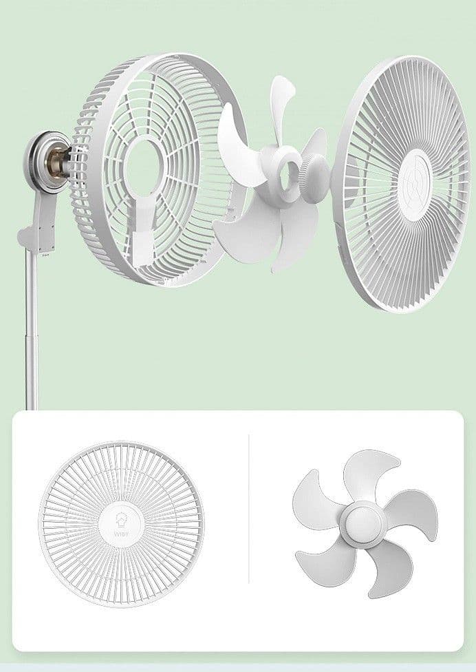 VENTILATORE PORTATILE P21 BATTERIA RICARICABILE SALVASPAZIO PIEGHEVOLE SILENZIOSO - 8