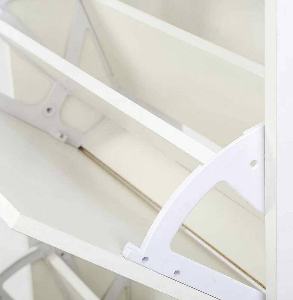 SCARPIERA 2 ANTE RIPIANI DOPPIA PROFONDITA IN MELAMINA 63X24X80CM COLORE BIANCO - 5