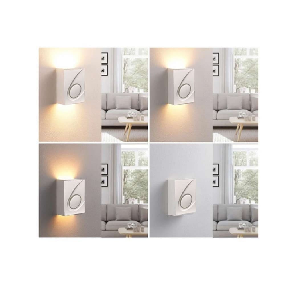APPLIQUE IN GESSO RETTANGOLARE UP & DOWN LAMPADA CONTEMPORANEA ATTACCO G9 GS-E40 - 6
