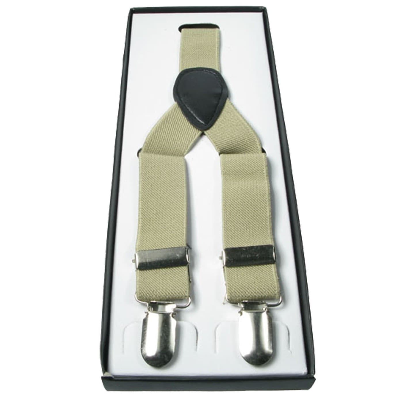 BRETELLE BEIGE UOMO DONNA CON CLIP UNISEX ELASTICIZZATE REGOLABILI BRACES