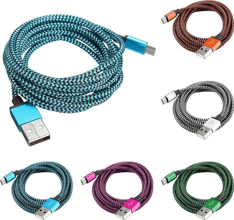 CAVO MICROUSB INTRECCIATO LUNGO 2 METRI UNIVERSALE CARICATORE IPHONE 5 6 7 IPAD
