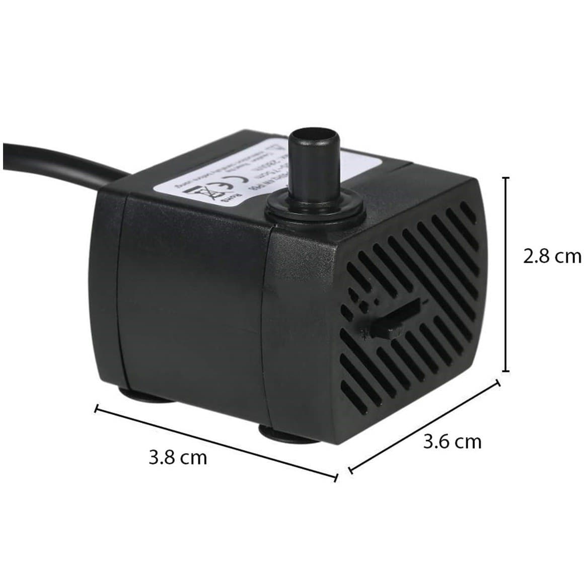 POMPA SOMMERGIBILE DN3100 ACQUARIO 3W 0.5MT MULTI FUNZIONE 250L/H IMMERGIBILE