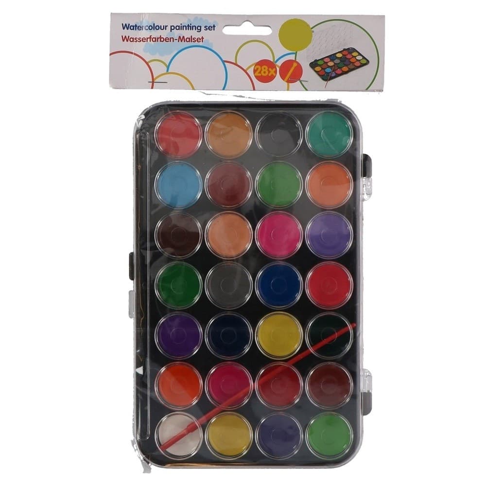 ACQUERELLI SET 29 PEZZI COLORI AD ACQUA PER BAMBINI KIDS SCUOLA DISEGNO - 2