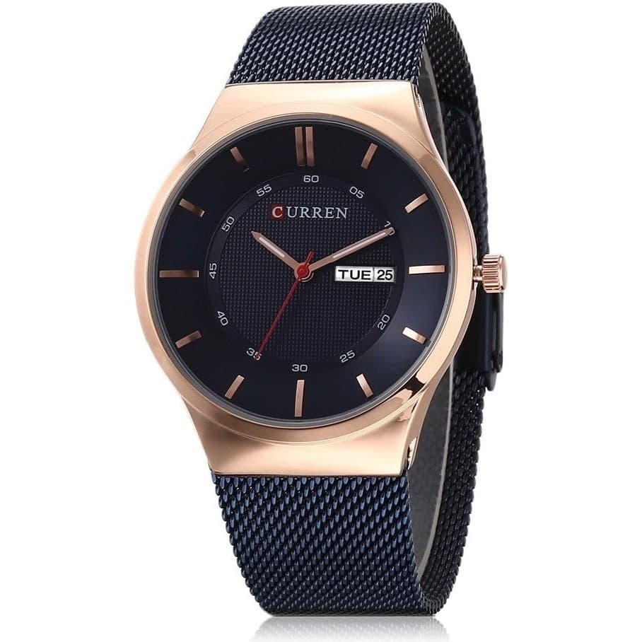 OROLOGIO POLSO CURREN 8311 ANALOGICO QUARZO DATA MAGLIA MILANO NERO NERO