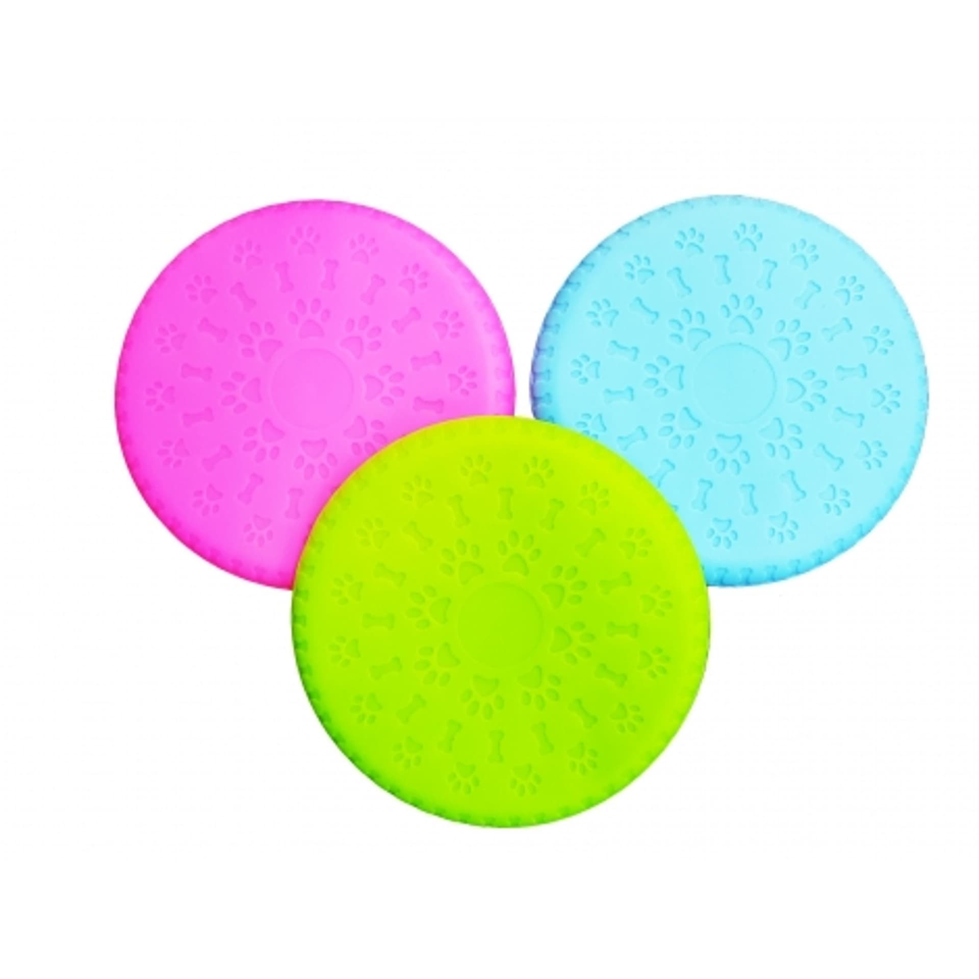 FRISBEE IN SILICONE 22.5 CM MORBIDO FRISBY SPORT RESISTENTE ANIMALI CANE