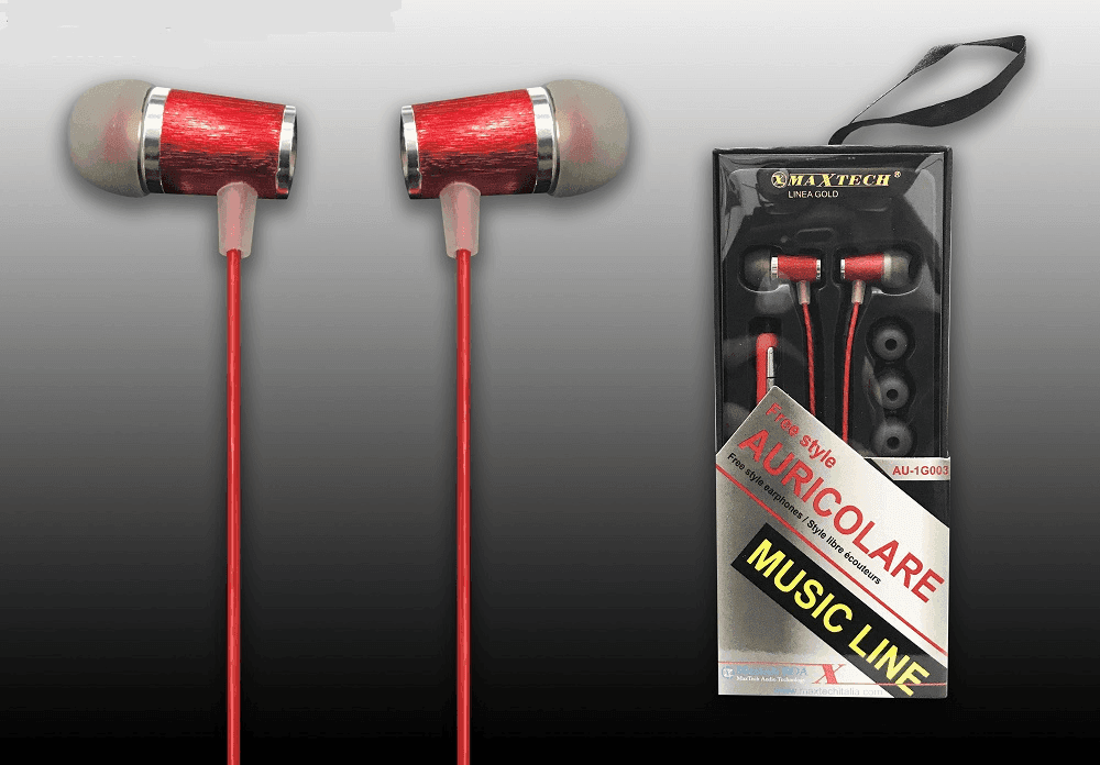 AURICOLARI ORECCHIE CUFFIE PER SMARTPHONE MICROFONO CON FILO VOLUME MAXTECH AU-1G003 - 2