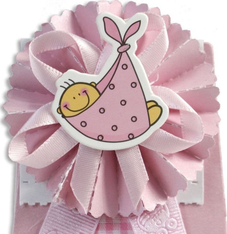 12 SCATOLINA PORTA CONFETTI BOMBONIERA NASCITA BATTESIMO BIMBA ROSA FEMMINA - 2