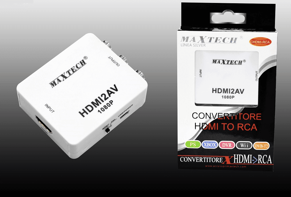ADATTATORE MAXTECH CONVERTITORE VIDEO DA HDMI A RCA INTERFACCIA HDMI2AV CHDMI-RCA - 2