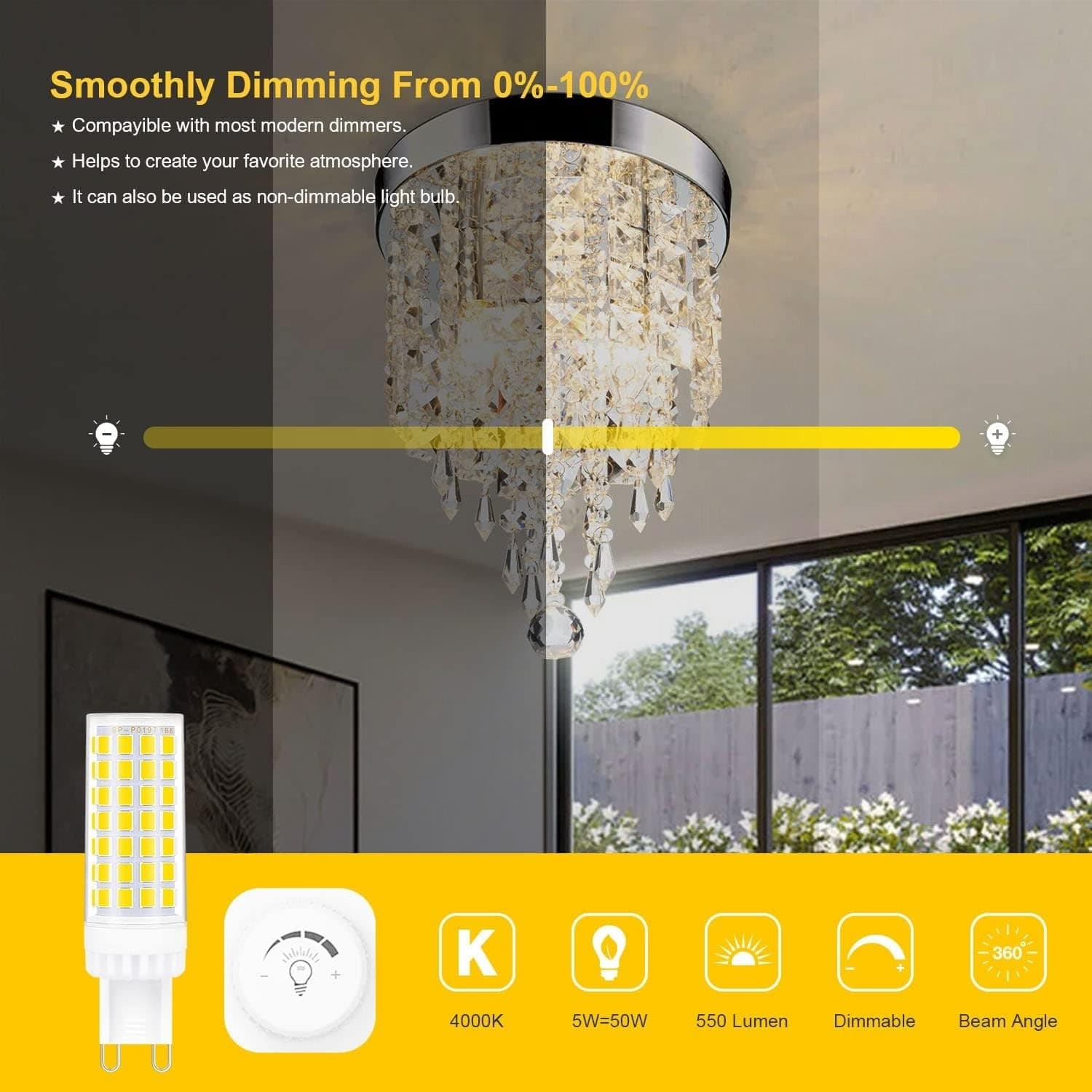 LAMPADINA FARETTO 5W LED 72 SMD 2835 ATTACCO G9 LUCE BIANCA FREDDA CALDA 220V - 7