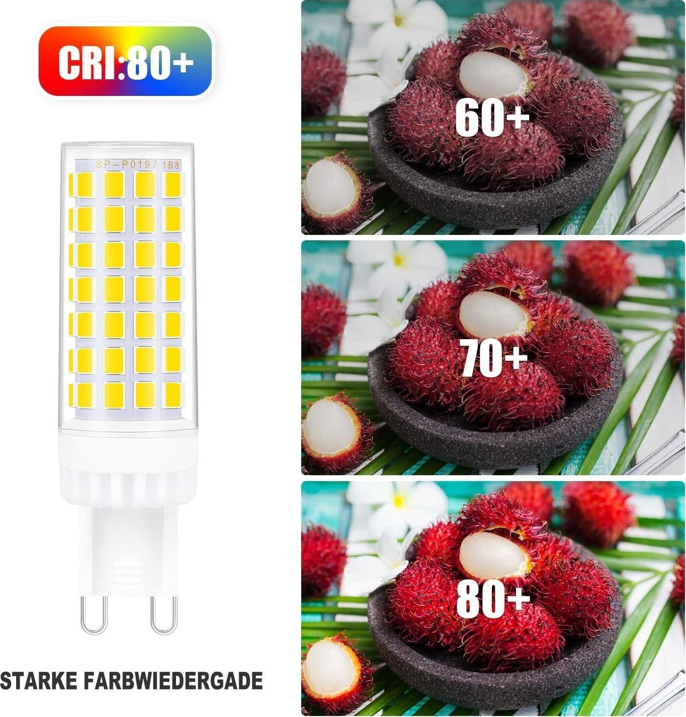 LAMPADINA FARETTO 5W LED 72 SMD 2835 ATTACCO G9 LUCE BIANCA FREDDA CALDA 220V - 8