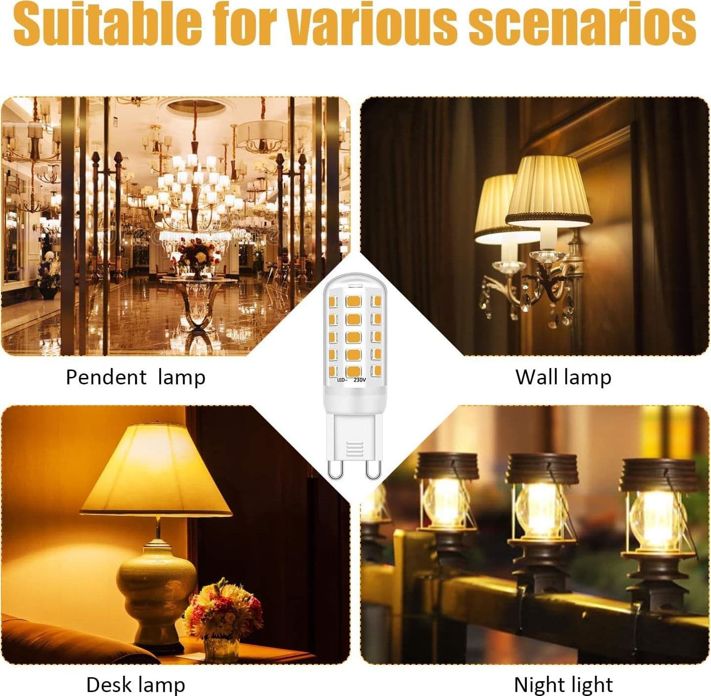 LAMPADINA FARETTO 3.5W LED 40 SMD 2835 ATTACCO G9 LUCE BIANCA FREDDA CALDA 220V - 4