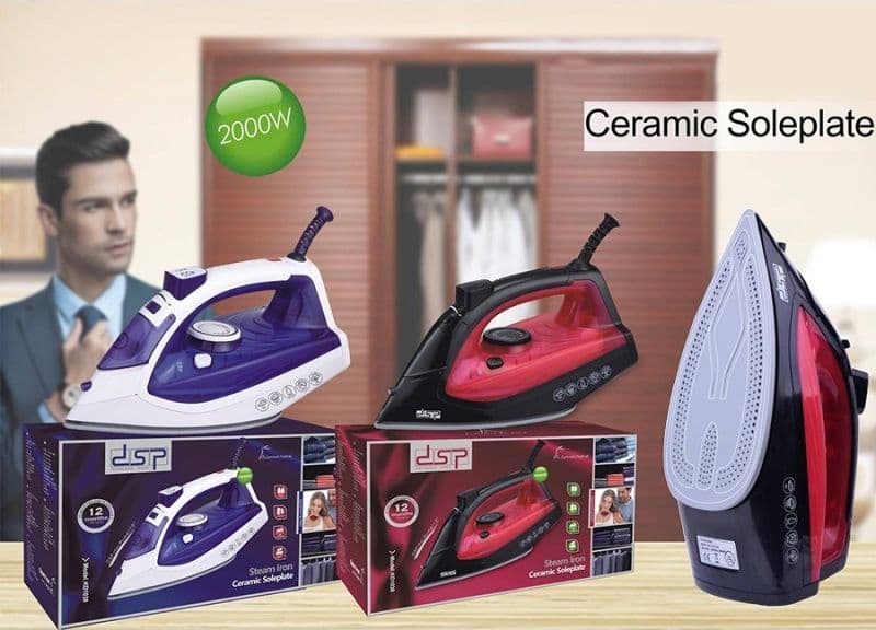 FERRO DA STIRO A VAPORE 2000 W PIASTRA IN CERAMICA STIRATURA VERTICALE IRON 1038 - 4