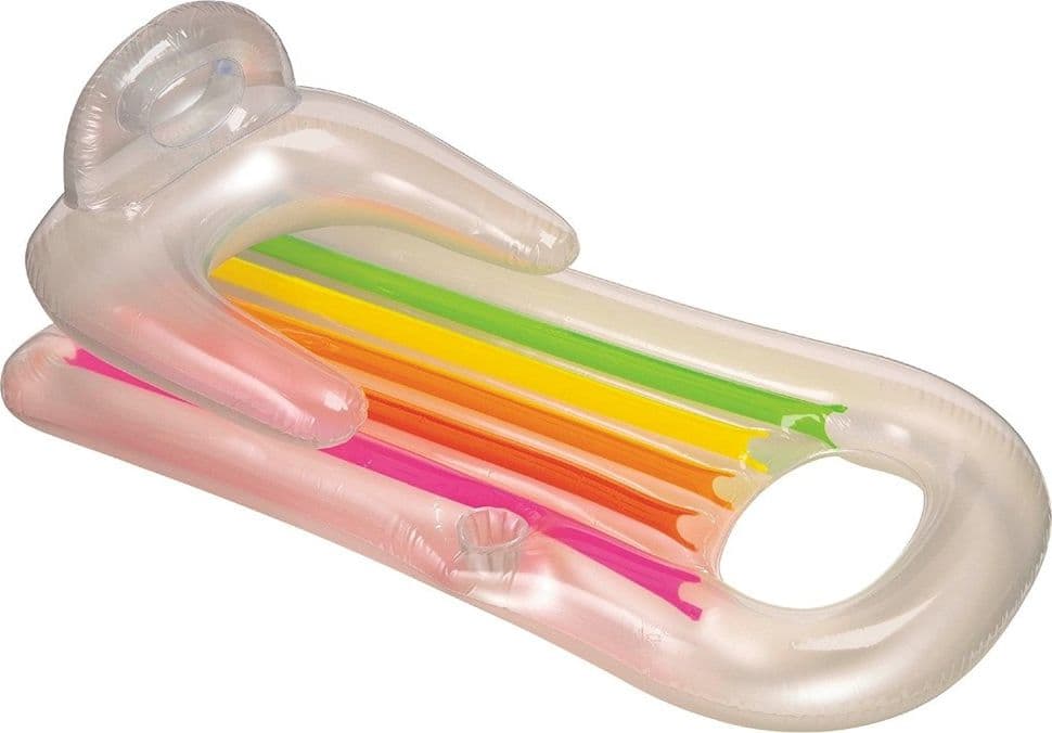MATERASSINO POLTRONA LETTINO GONFIABILE RELAX MARE PISCINA CON PORTABIBITE 2 COLORI 43028 - 13