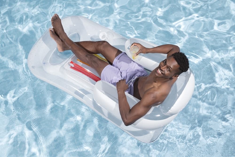 MATERASSINO POLTRONA LETTINO GONFIABILE RELAX MARE PISCINA CON PORTABIBITE 2 COLORI 43028 - 7