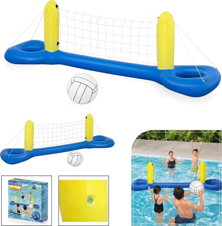 RETE PALLAVOLO GONFIABILE GALLEGGIANTE CON PALLONE 244 X 64 CM MARE PISCINA 52133 - 5