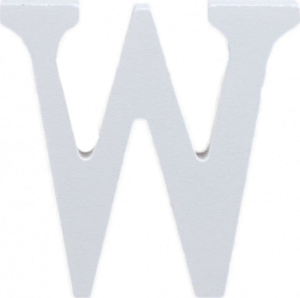 LETTERE ALFABETO LETTERA W IN LEGNO BIANCO H 11 CM DECORAZIONE ARREDO WEDDING