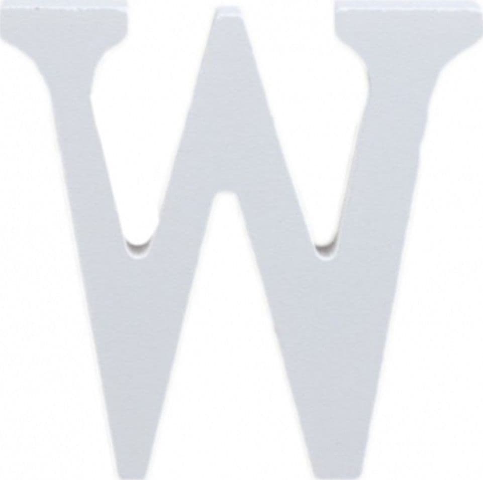 LETTERE ALFABETO LETTERA W IN LEGNO BIANCO H 11 CM DECORAZIONE ARREDO WEDDING
