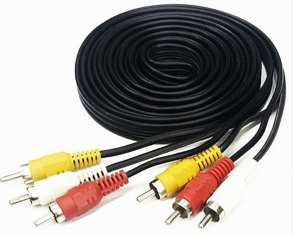 CAVO PROLUNGA 3MT AUDIO VIDEO ANALOGICO 3 RCA-3RCA MASCHIO STEREO DVD TV PC