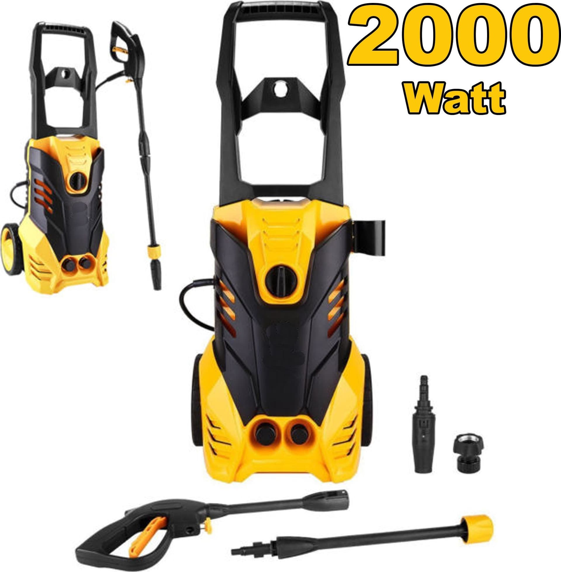 IDROPULITRICE ELETTRICA ACQUA FREDDA 2000W 135 BAR CON ACCESSORI CON AVVOLGITUBO - 2