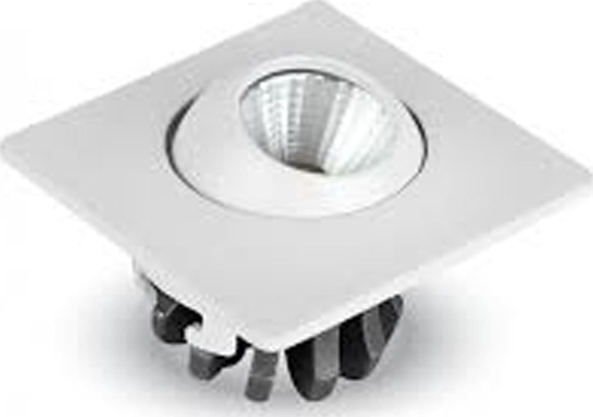 FARETTO 3W ORIENTABILE QUADRATO DA INCASSO BIANCO CON ALETTE PER CARTONGESSO - 2