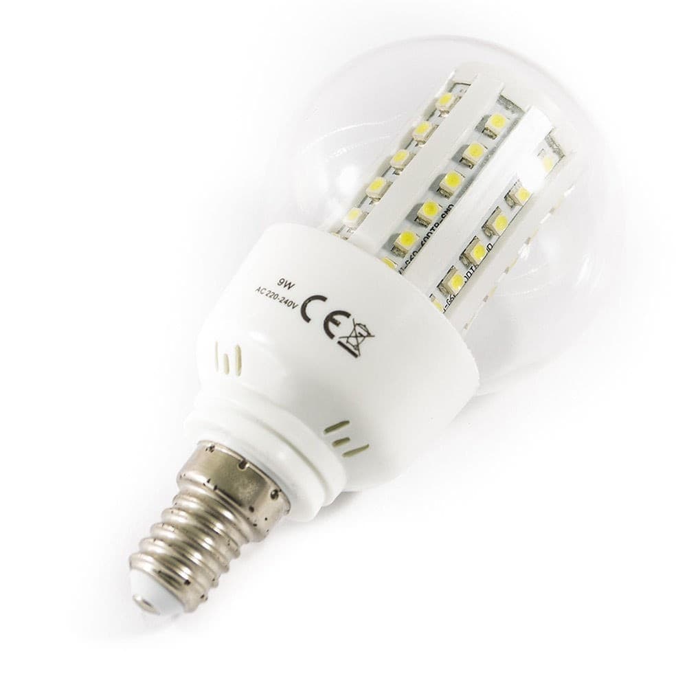 LAMPADINA LED CON 60SMD E27 E14 9W LUNGA DURATA - LUCE CALDA E FREDDA - 2