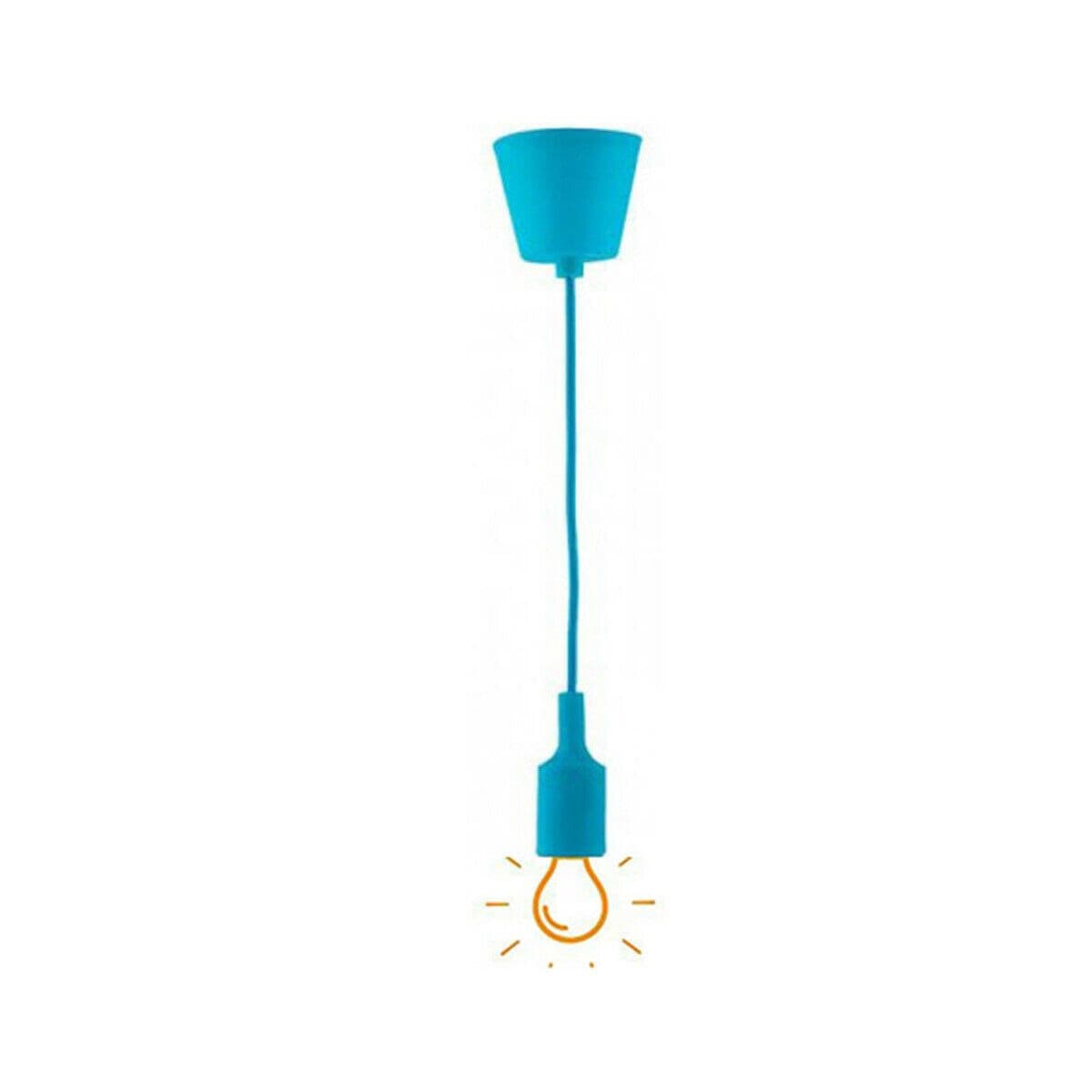 PORTALAMPADA A SOSPENSIONE PENDENTE LAMPADARIO SOFFITTO E27 CELESTE DT-J01 1 MT - 2