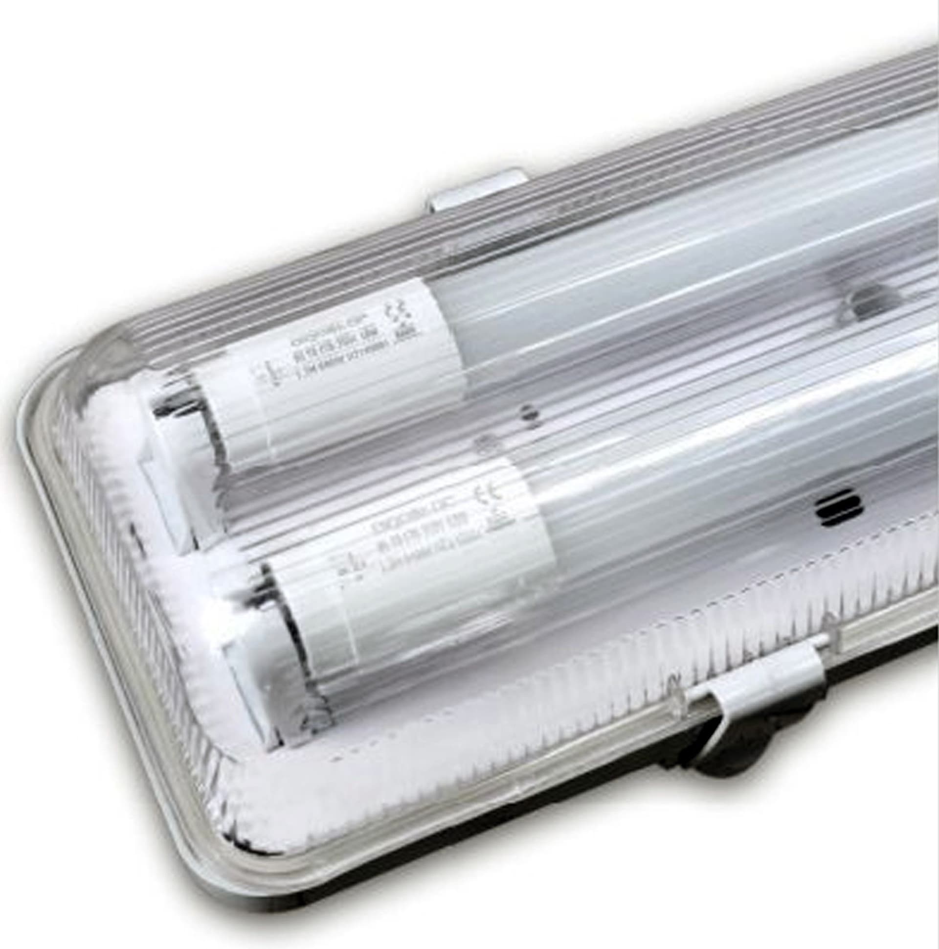 PLAFONIERA STAGNA COMPLETA DI 2 TUBO NEON A LED 150CM PER SOFFITTO PARETE IP65 - 2