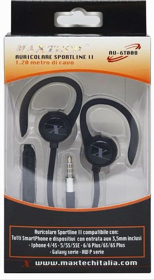 AURICOLARI MAXTECH CUFFIE CON MICROFONO ORECCHIO SMARTPHONE PORTATILI  AU-6T008 - 8