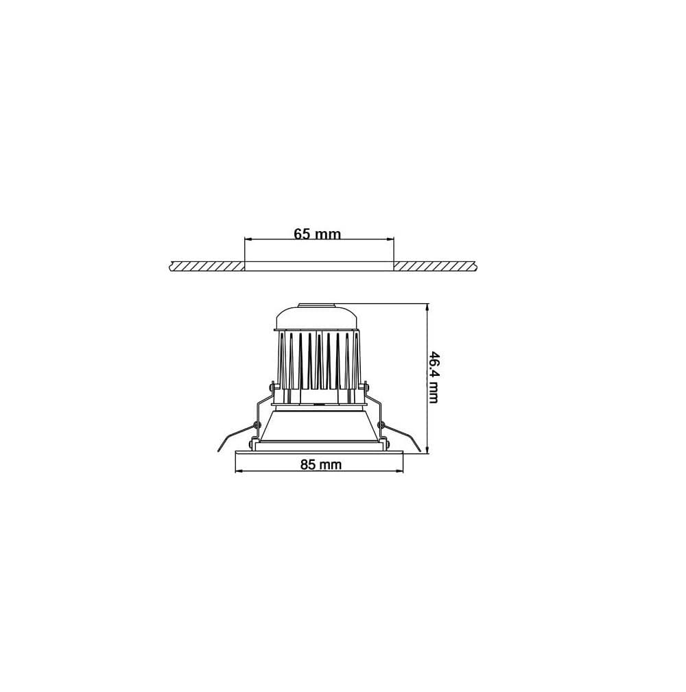 FARETTO A LED DA 3 WATT DA INCASSO A MOLLA CON ALETTE LUCE FREDDA - 2