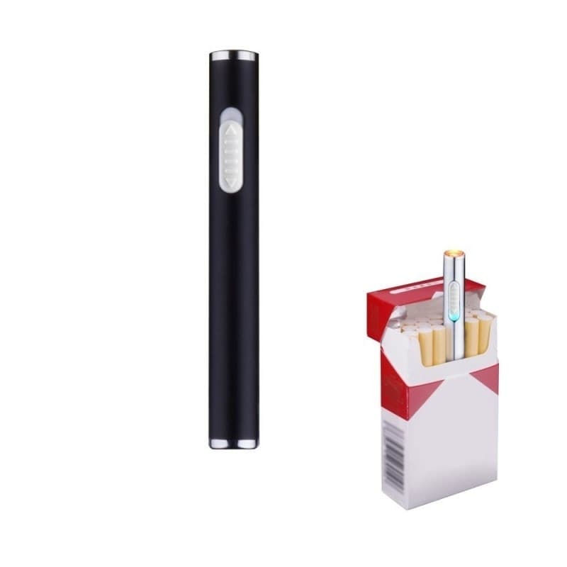 ACCENDINO RICARICABILE SLIM COMPATTO ANTIVENTO USB SENZA FIAMMA NO GAS SIGARETTA - 2
