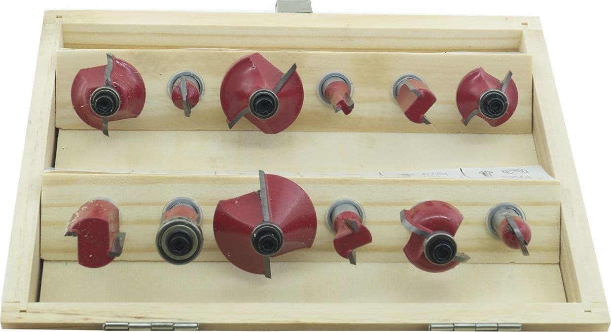 SET 12 FRESE FRESA PER LEGNO PER SCANALARE RIFILARE SANALATURE FRESATRICE 6MM - 2