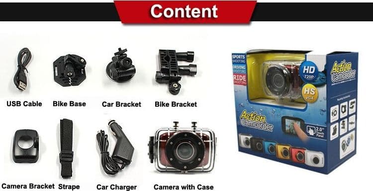 VIDEOCAMERA DIGITALE HD 2.0" 720P RACE ACTION SPORT CAMERA SUBACQUEA CASCO MOTO - 2