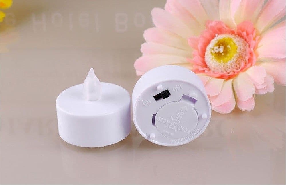 SET 20 CANDELE FIAMMA LUMINI LED DECORATIVE A BATTERIA VOTIVI LUCE BIANCO CALDO - 2