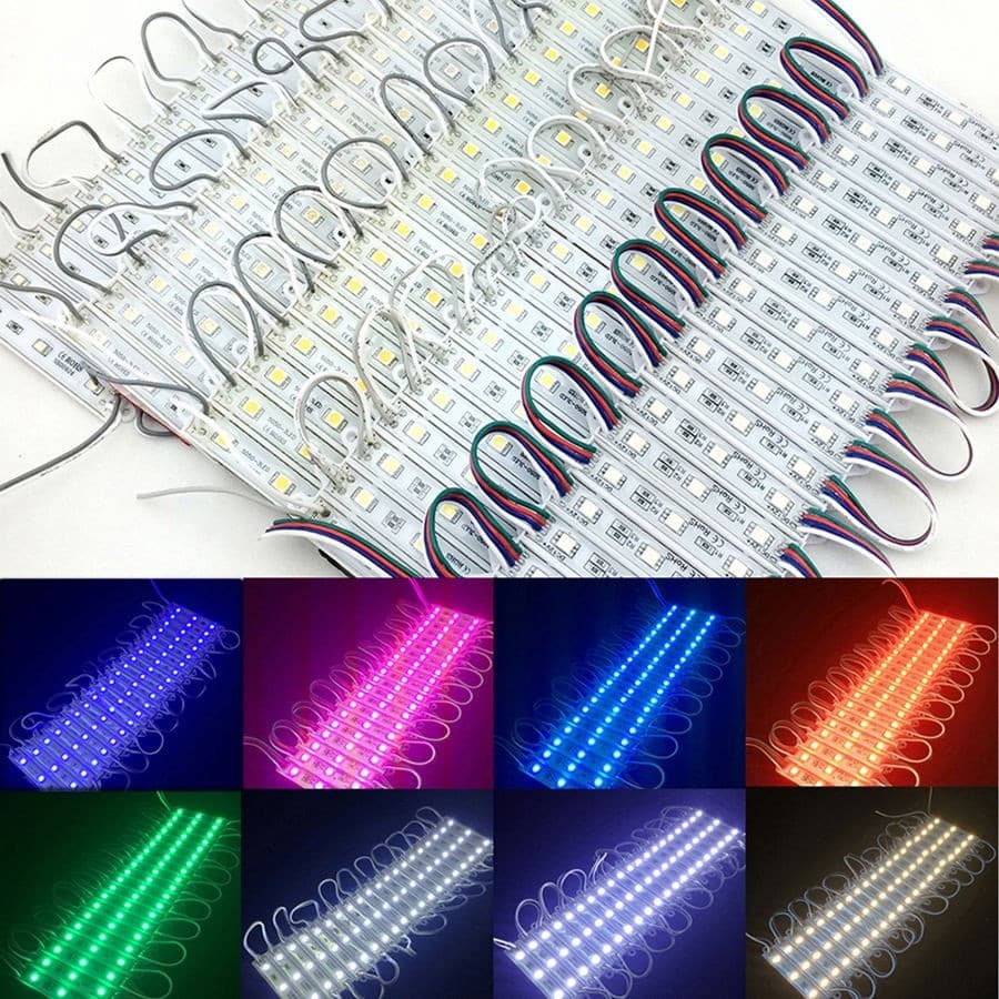 Modulo da 20 pezzi a 3 led SMD 5050 5630 FREDDO CALDO BLU ROSSO VERDE RGB IP65 - 13