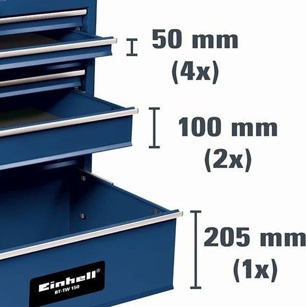 CARRELLO PROFESSIONALE PER OICINA PORTA UTENSILI ED ATTREZZI EINHELL BT-TW 150 - 4