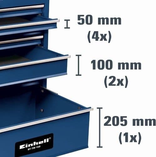 CARRELLO PROFESSIONALE PER OICINA PORTA UTENSILI ED ATTREZZI EINHELL BT-TW 150 - 4