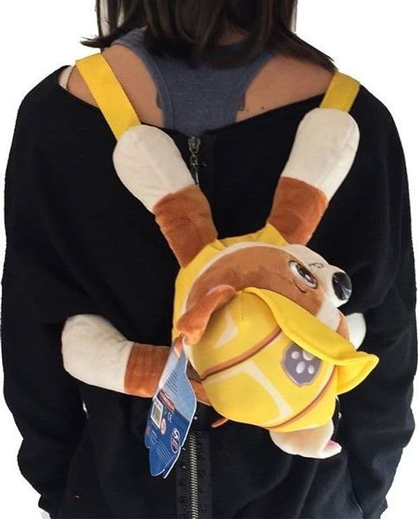 ZAINO PELUCHE RUBBLE GIALLO 13 CM ZAINETTO SCUOLA TEMPO LIBERO PAW PATROL - 2