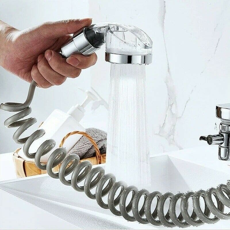 DOCCIA A MANO DOCCETTA PORTATILE PER LAVANDINO +TUBO ANTICALCARE CAMPEGGIO - 4