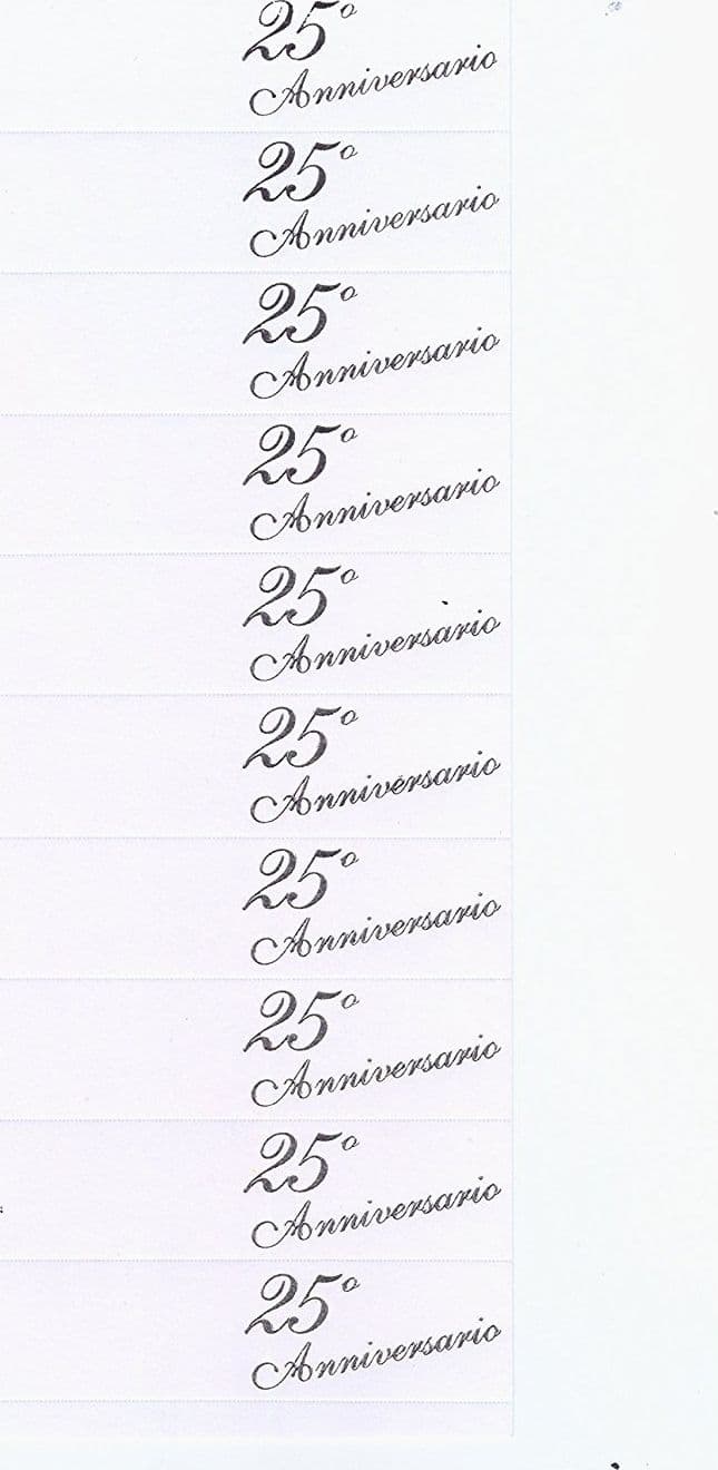 BIGLIETTINI PERR BOMBONIERE 25 ANNIVERSARIO MATRIMONIO NOZZE ARGENTO PRETAGLIATI - 2