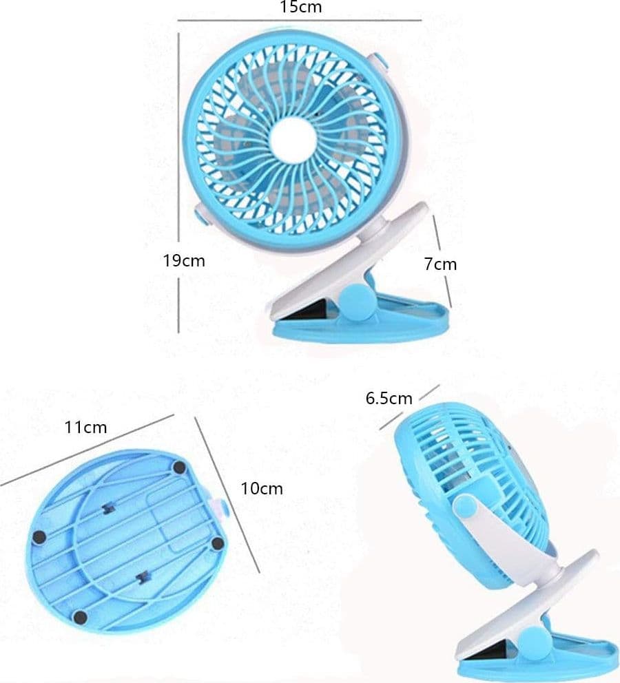 VENTILATORE ORIENTABILE A 4 PALE STAND CON PINZA A CLIP ROTAZIONE A 360 GRADI - 4