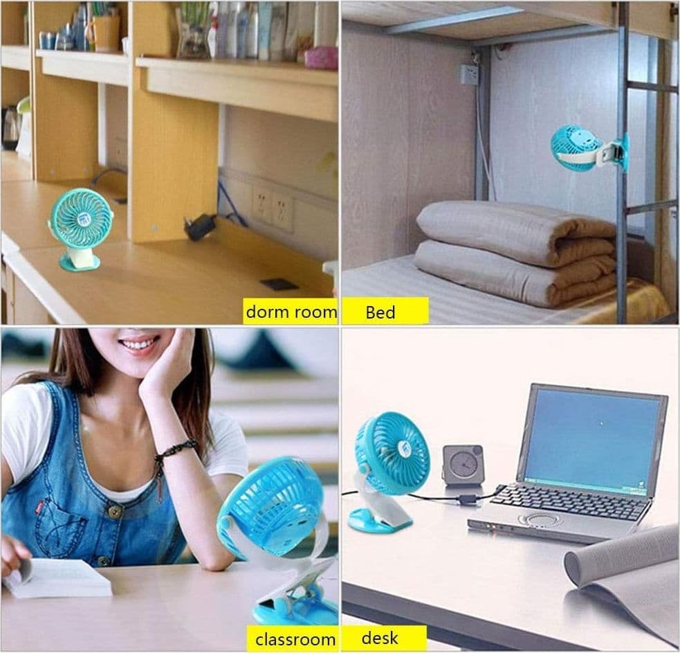 VENTILATORE ORIENTABILE A 4 PALE STAND CON PINZA A CLIP ROTAZIONE A 360 GRADI - 9